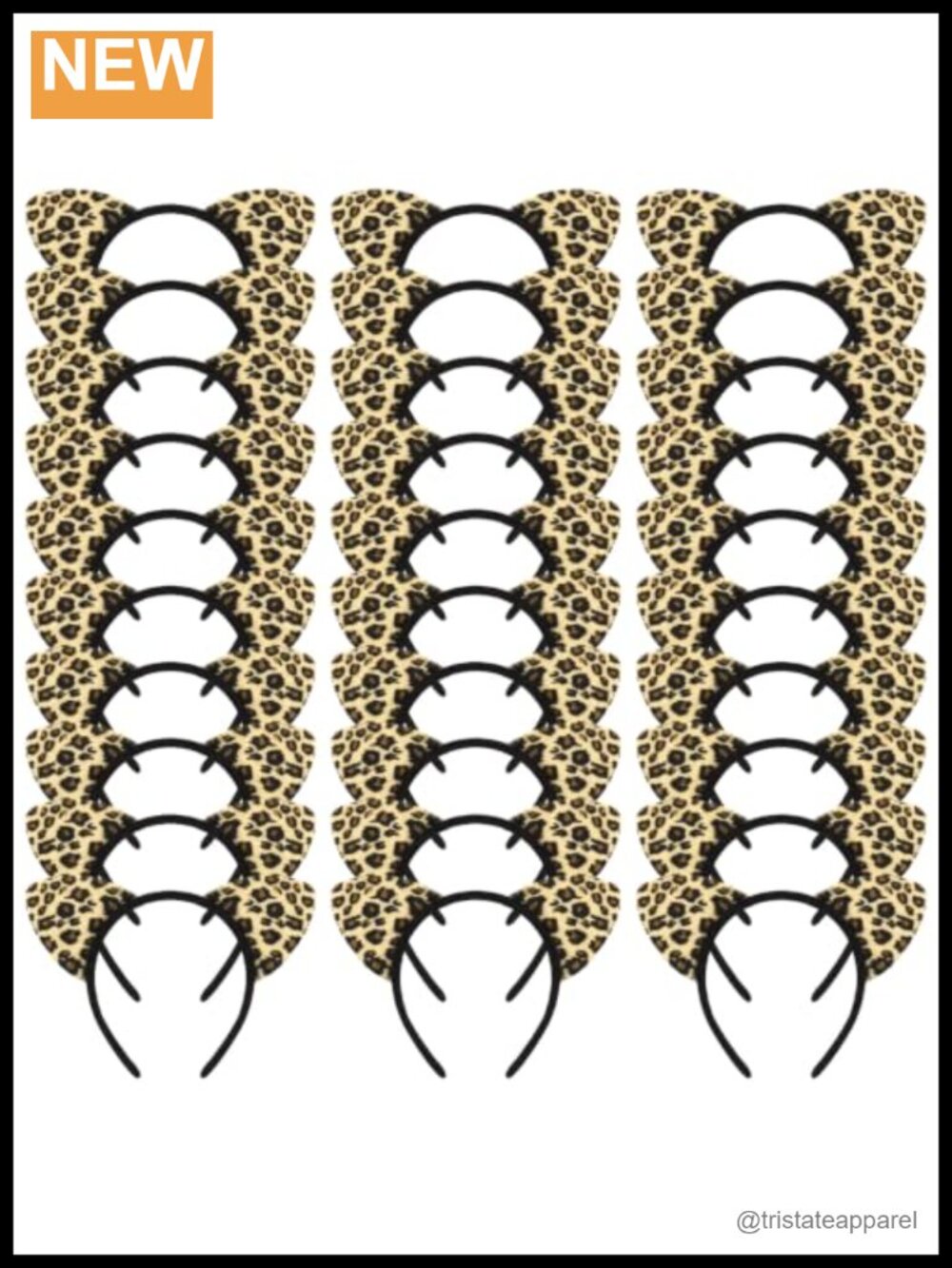 Leopard Print Cat Ears Headbands Women Party Costume Accessory 30 Pack